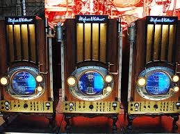 Alex Lifeson's steampunk-inspired Hughes & Kettner cabinets, specially designed for the Time Machine tour